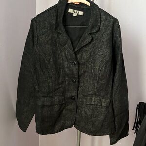 FLAX  Linen Black Blazer Womens